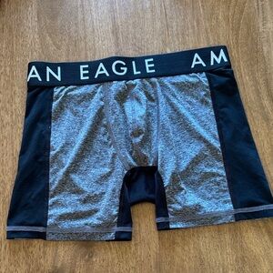 American Eagle Outfitters Heather Gray and Black Performance Boxer Briefs